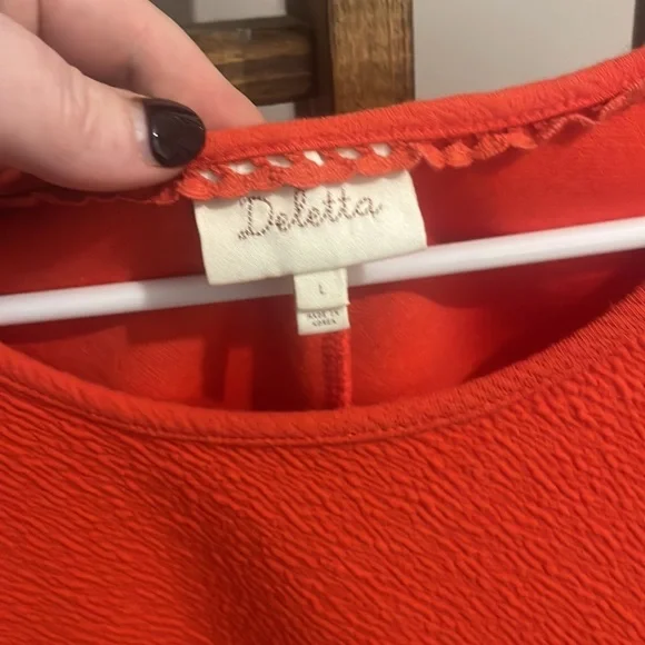 Anthropologie bright orange top - Picture 4 of 5